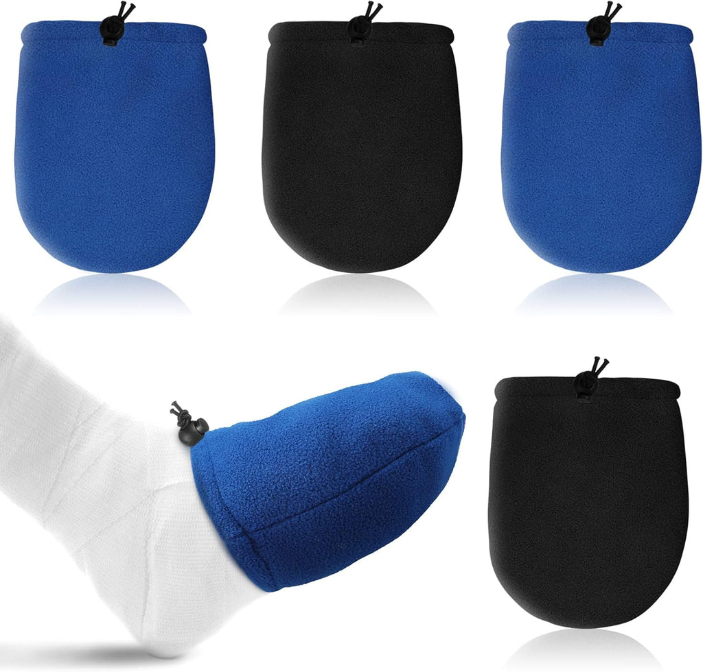 Jiuguva 4 Packs Cast Toe Cover for Foot Cast Toe Socks Nonslip Adjustable Toes Warmer for Men Women Ankle Leg Protector Supplies(Dark Blue, Black)