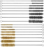 RAWILL 16Pcs Tube Cleaning Brush, Brass Stainless Steel Engine Cleaning Brushes, 12 Inch Long Round Wire Pipe Cleaner for Deep Pipes, Auto Parts, Engine Parts, 8 Sizes