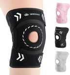 Adjustable Knee Support Brace for Women Men, Adjustable Compression Knee Patellar Pad Tendon Support Sleeve Brace - Arthritis Pain, Injury Recovery, Running, Workout, Neoprene Knee Brace with Stabilizers and Open Patella, Black