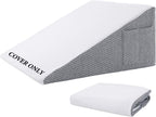 HOMBYS Bed Wedge Pillow Cover Bed Wedge Pillowcase with Side Pocket & Zipper-Soft, Breathable, Removable & Machine Washable-Cover Only, (25"x25"x8")