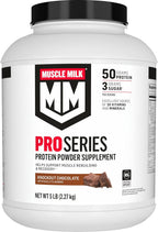 Muscle Milk Pro Series Protein Powder Supplement, Knockout Chocolate, 5 Pound, 28 Servings, 50g Protein, 3g Sugar, 20 Vitamins & Minerals, NSF Certified for Sport, Workout Recovery