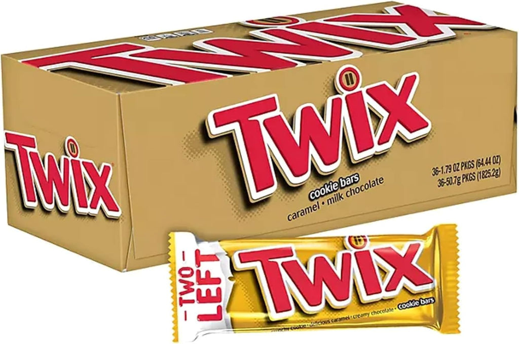 JÁCLER TWIX Full Size Caramel Chocolate Cookie Candy Bar, 1.79 oz. 36-Count Box (36 PACK)