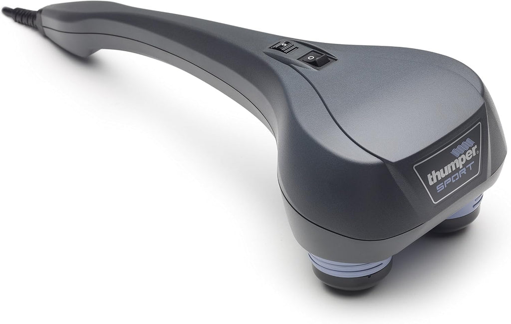 Thumper Sport Percussive Massager - Deep Tissue Home use Massage for Muscles, Back, Shoulders, Neck, Legs, arms. Portable Therapy Action Electric Handheld Massager with Long Handle