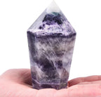 Colorful Fluorite Stone Tower Obelisk Large Healing Crystal Rock Point Wand Reiki Healing Meditation Stone 1.1-1.7 LBS