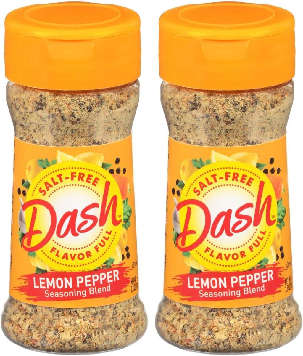 Dash Salt-Free Seasoning Blend, Lemon Pepper, 2.5 Ounce (Pack of 2)
