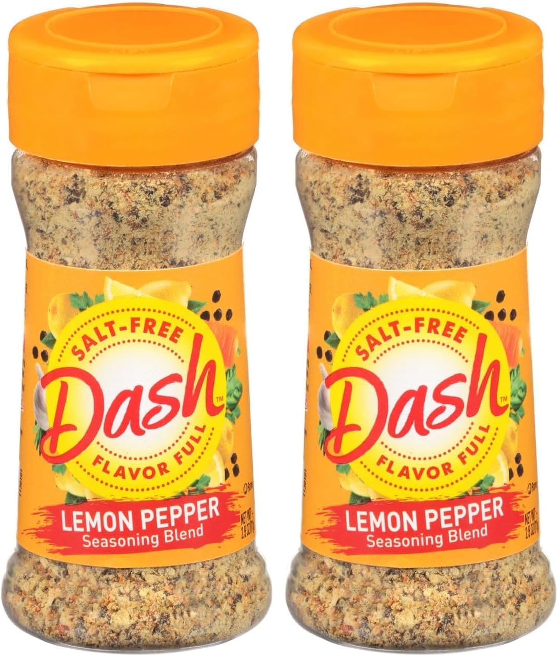 Dash Salt-Free Seasoning Blend, Lemon Pepper, 2.5 Ounce (Pack of 2)