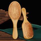 1pcs Portable Air Cushion Comb for Women and Man Natural Wooden Anti-Static Combs Air Cushion Design for Detangling Hair (Round,20 * 6.2 * 3 cm)