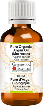 Greenwood Essential Pure Organic Argan (Moroccan) Oil (Argania spinosa) Cold Pressed 100ml (3.38 oz)