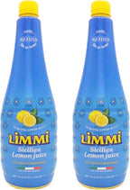 Limmi Sicilian Lemon Juice, 33.8 fl oz (1L) | 100% Freshly Squeezed, Not from Concentrate | Authentic Italian Lemon Juice, Like at Home [Pack of 2]