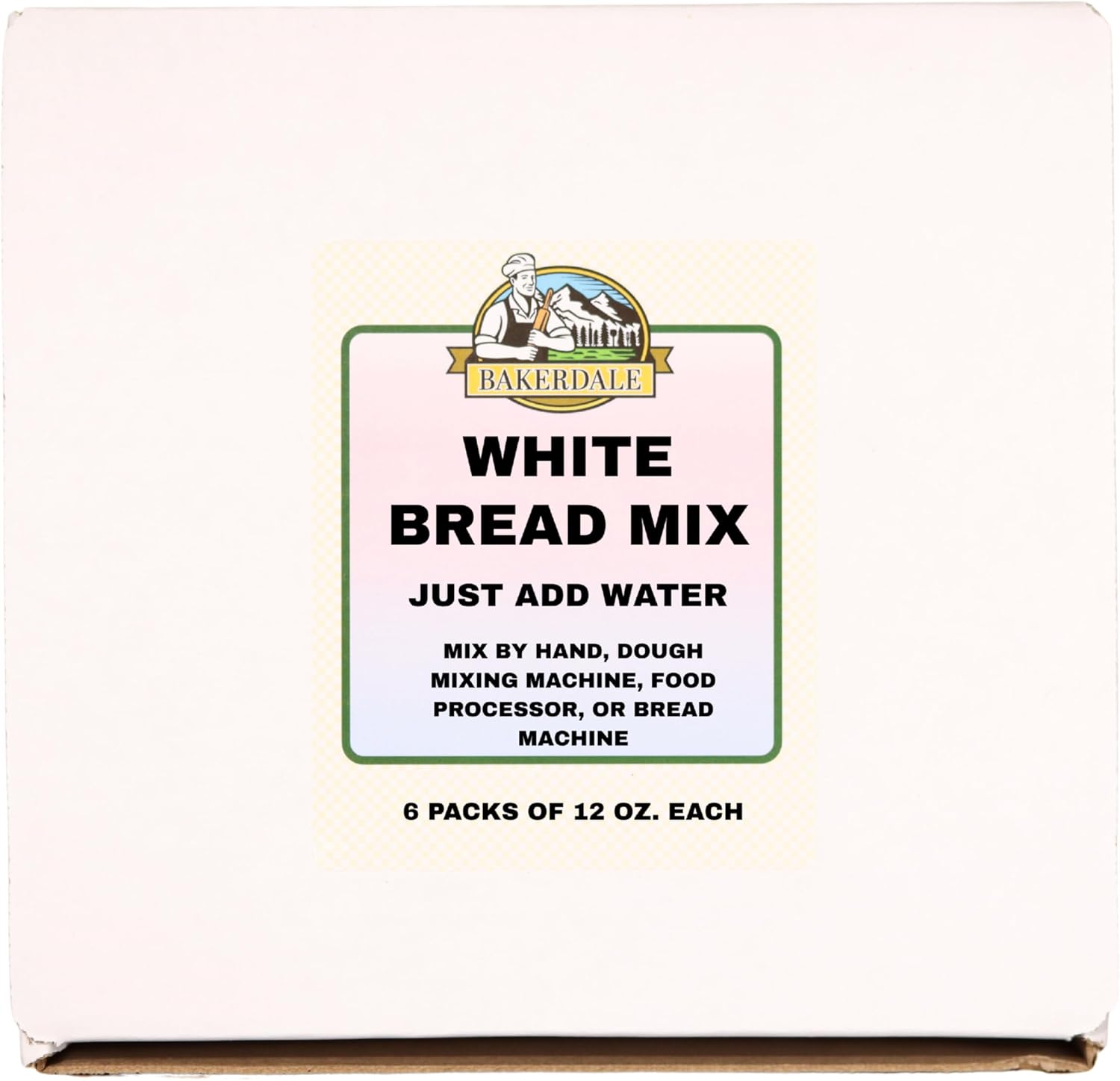 Bakerdale White Bread Mix 6 Batches of 12 Ounces Each Just Add Water