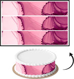 3 pcs Soft Rose Marble Cake Strips Edible birthday cake strips, cake side borders, Icing Sheets 2.7X11.8