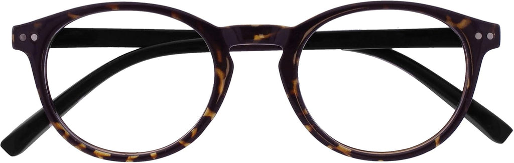 OPULIZE ZEN Reading glasses for Women Men,Scratch Resistant Round frame with Spring Hinges, Dark Brown Tortoiseshell with Black Arms +1.5 (Pack of 1)