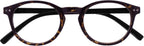 OPULIZE ZEN Reading glasses for Women Men,Scratch Resistant Round frame with Spring Hinges, Dark Brown Tortoiseshell with Black Arms +1.5 (Pack of 1)