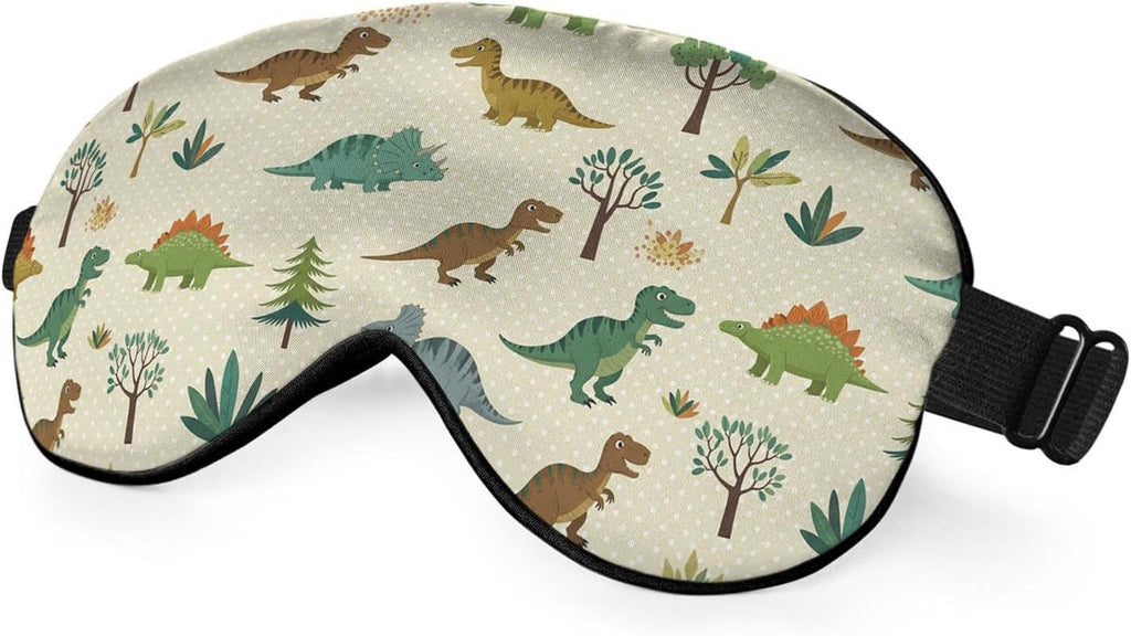 Dinosaur Eye Mask Sleeping Mask Nature Wildlife Animal Retro Green Sleep Masks Silky Soft Eye Cover for Women Men Shading Blindfold for Air Travel Sleeping