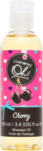 Lovehoney Cherry Massage Oil - Infused with Essential Oils - Vegetarian Friendly - 3.4fl oz