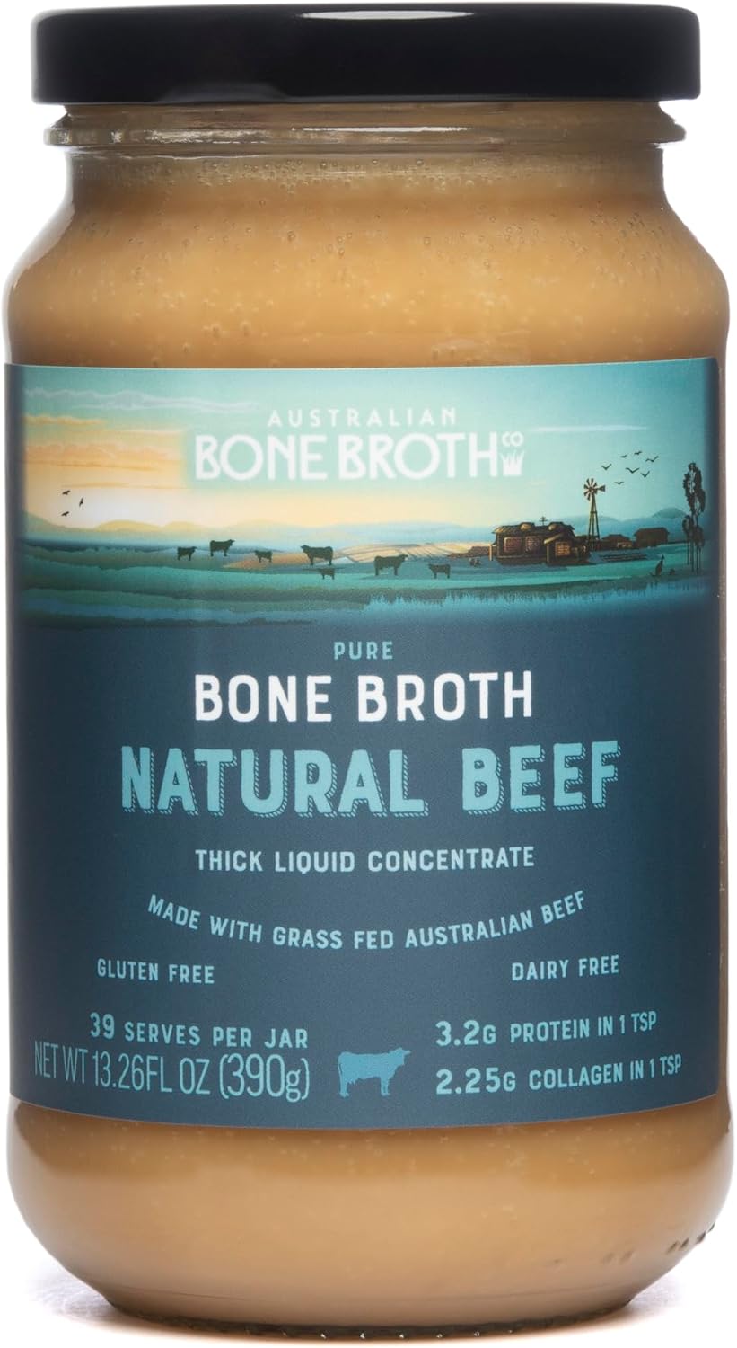 ABBCo Natural Beef Bone Broth Concentrate 13.26 Floz - Made in Australia from Australian Beef Bones, Savoury Cooking Broth Base, Refrigerate After Opening