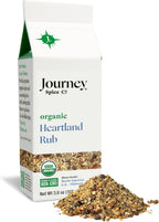 Organic Heartland Rub by Journey Spice Co. | Gourmet Coarse All-Purpose Dry Rub Inspired by Chicago Steak Seasoning for Steak, Chicken, Poultry, Meat, Veggies, and More | Salt-Free, Sugar-Free, MSG-Free, Non-GMO | 3.6 oz. | Resealable/Reusable Cap