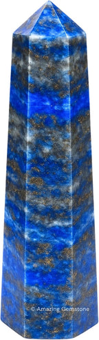 Amazing Gemstone Lapis Lazuli Crystal Towers ~ Natural Healing Crystal Point Obelisk for Reiki Healing and Crystal Grid (3" to 4" INCH)