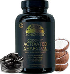 Schizandu Activated Coconut Charcoal Capsules – Vegan, Organic, Non-GMO, No Additives – 210 Count, X-Large Bottle