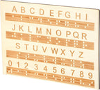 Braille Alphabet Board 0.4'' Thickened Wooden Braille Fingerboard Engraving Raised Dots Alphabet Chart Portable Number Board Blind Beginners Teaching Aid for Visually Impaired Escape Room Game Teachin