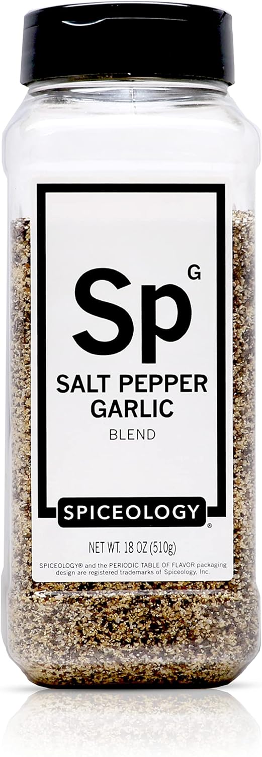 Spiceology – Salt Pepper Garlic (SPG) Seasoning – Premium Blend for Beef, Pork, Poultry & Veggies – Ideal as Steak Rub, BBQ Seasoning & All-Purpose Meat Rub – 18 oz