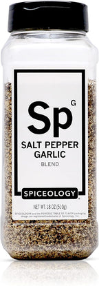 Spiceology – Salt Pepper Garlic (SPG) Seasoning – Premium Blend for Beef, Pork, Poultry & Veggies – Ideal as Steak Rub, BBQ Seasoning & All-Purpose Meat Rub – 18 oz