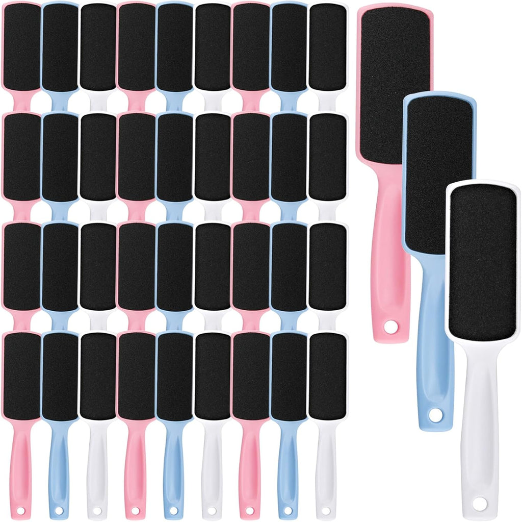 36 Pieces Flat Shaped Foot File Foot Callus Remover with Double Sided Feet Rasp Professional Pedicure Foot File for Grit Exfoliates Removes Dead Skin,3 Colors