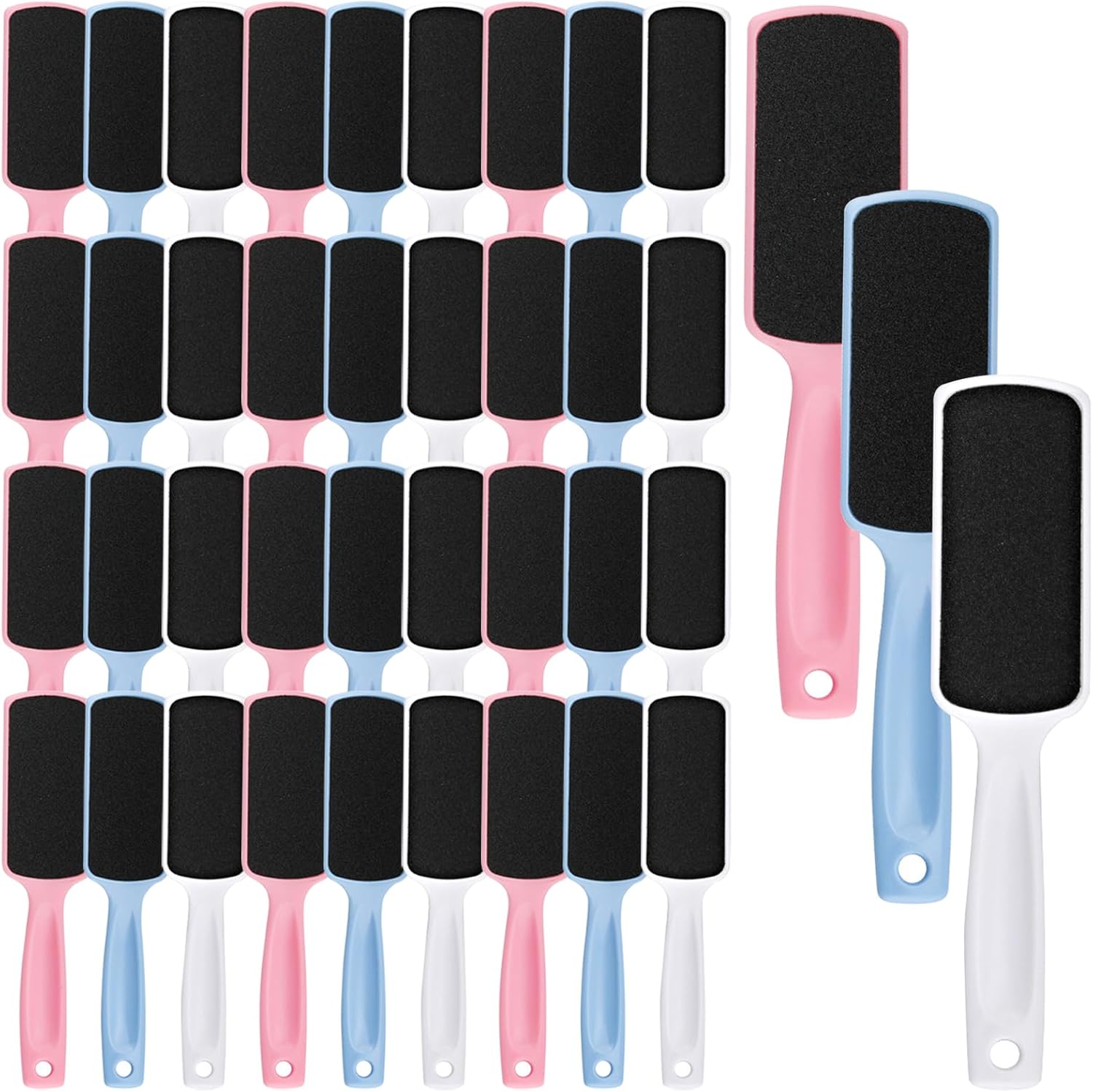 36 Pieces Flat Shaped Foot File Foot Callus Remover with Double Sided Feet Rasp Professional Pedicure Foot File for Grit Exfoliates Removes Dead Skin,3 Colors