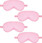 4 Pack Sleep Mask Silk Eye Mask Block Light Eye Sleep Shade Cover Blindfold Reduces Puffy Eyes Traveling Gifts for Night Sleeping Office Travel Party Games Suitable for Men Women (Pink)