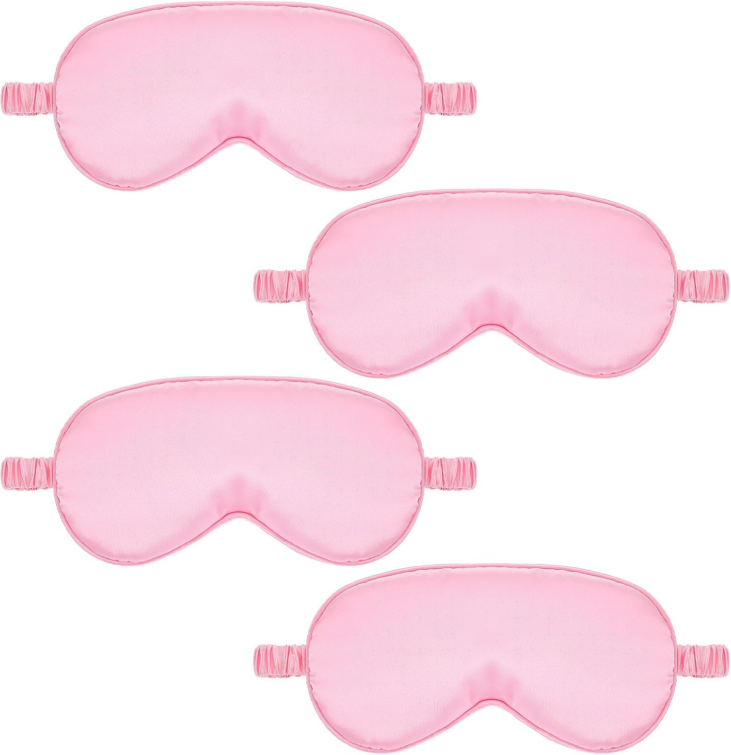 4 Pack Sleep Mask Silk Eye Mask Block Light Eye Sleep Shade Cover Blindfold Reduces Puffy Eyes Traveling Gifts for Night Sleeping Office Travel Party Games Suitable for Men Women (Pink)