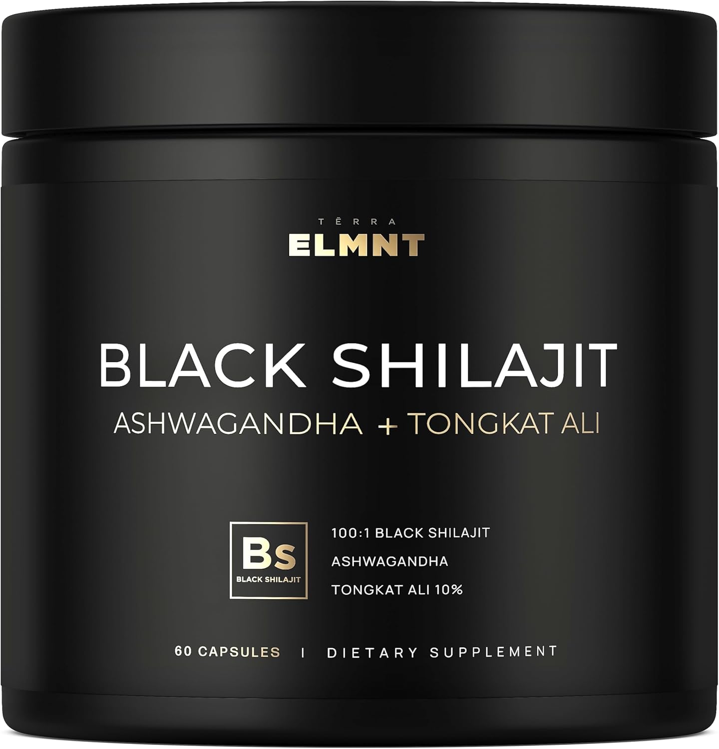 100x Strength Black Shilajit for Men w. 10% Tongkat Ali & Ashwagandha - Highest Potency Shilajit Capsules 60% Fulvic Acid Pure Himalayan Shilajit Resin - Natural Test Booster Male Enhancing Supplement