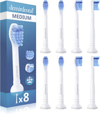 Toothbrush Heads mini Medium Compatible with Philips Sonicare Toothbrush Heads - Small Medium Replacement Heads - Daily Precision Brush Heads - White - Replaces HX6028-8 Pack