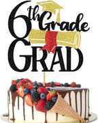 6th Grade Grad Cake Topper，Straight Outta 6th Grade Cake Topper,2026 Grad Cake Decorations,Boys Girl Sixth Grade Graduation Party Decoration Supplies