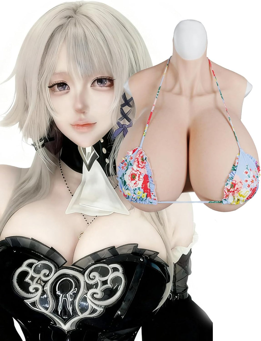 Oil-Free Air-fill Silicone Breastplate Bigger Float Point Fake Breast forms S/Z plus Cup for Transgender