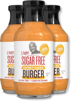 G Hughes Sugar Free Burger Secret Sauce - Sugar Free Burger Sauce, Special Sauce for Burgers, Gluten Free Hamburger Sauce, Sugar Free Dipping Sauces - 16 Oz (3-Pack)