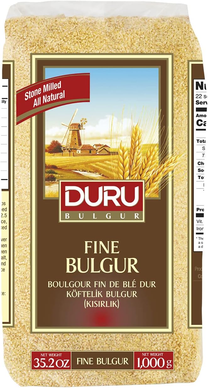 Duru Fine Bulgur, 35.2oz (1000g), Wheat Berries, 100% Natural and Certificated, High Fiber and Protein, Non-GMO, Great for Vegan Recipes, Better than Rice