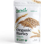 Food to Live Organic Whole Unhulled Barley, 1 Pound - Premium Quality Seeds with Husk Intact. Non-GMO, 100% Natural, High in Fiber. Kosher Grain.