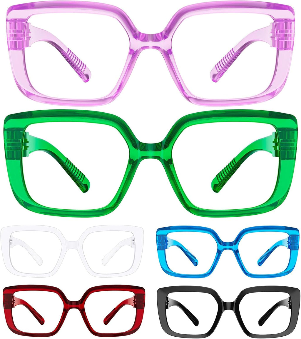Eyekepper Blue light Block Reading Glasses Women Metalless Screwless Spring Hinges 6 Pack ladies computer Readers
