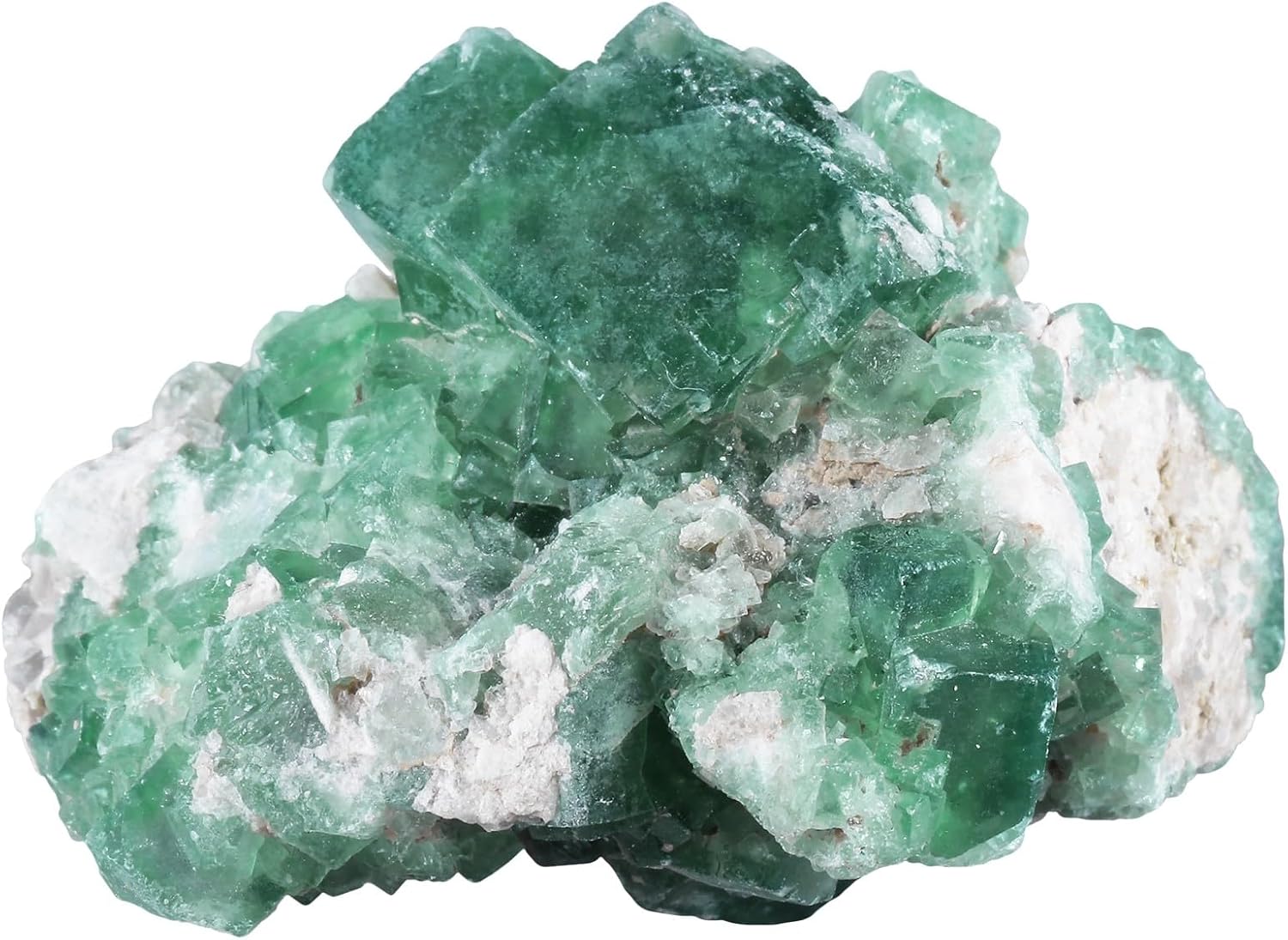 TUMBEELLUWA Natural Green Fluorite Crystal Cluster Geode Druzy Specimen Mineral Raw Stone for Healing, Witchcraft, Home Decor (101g-200g)