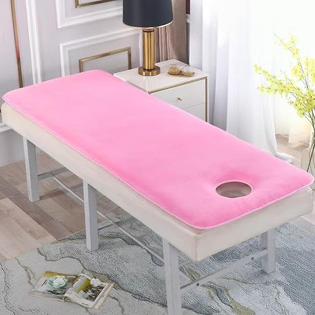 DAZULI Beauty Massage Table Mattress Pad Thickened Prevent Slip Spa Massage Bed Sheet Cushion Lash Bed Mattress Pad with face Hole and Elastic Fix Bands(Size:70x180cm,Color:C)