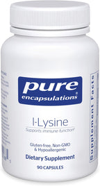 Pure Encapsulations L-Lysine - Essential Amino Acid Supplement for Immune Support & Gum, Lip Health* - with L-Lysine HCl - 90 Capsules
