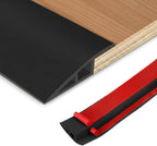 Floor Transition Strip Vinyl Door Threshold Ramp Self Adhesive Carpet Edging Strip Doorway Edge Trim, Overlap Edge Reducer for Laminate Carpet, Floor, Tile (Black, 3/5" to 4/5", 3.3Ft)