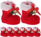 ABOOFAN 8Pcs Christmas Candy Boots Red Santa Candy Cookie Bag Holders Christmas Tree Hanging Ornament Decoration Holiday Presents