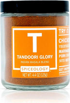 Spiceology - Tandoori Glory - Indian Masala Blend - Curry Spices and Seasonings - Use On: Chicken, Vegetables, Lamb, Marinades, Pork, Seafood, Nuts, Beef, Tofu - 4.4 oz