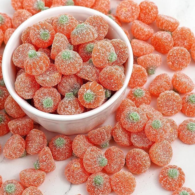 Fancy Jelly Pumpkins, 2 Pound Bulk Bag, Firm Candy, Halloween Gummies, Fall Gummy Canfy