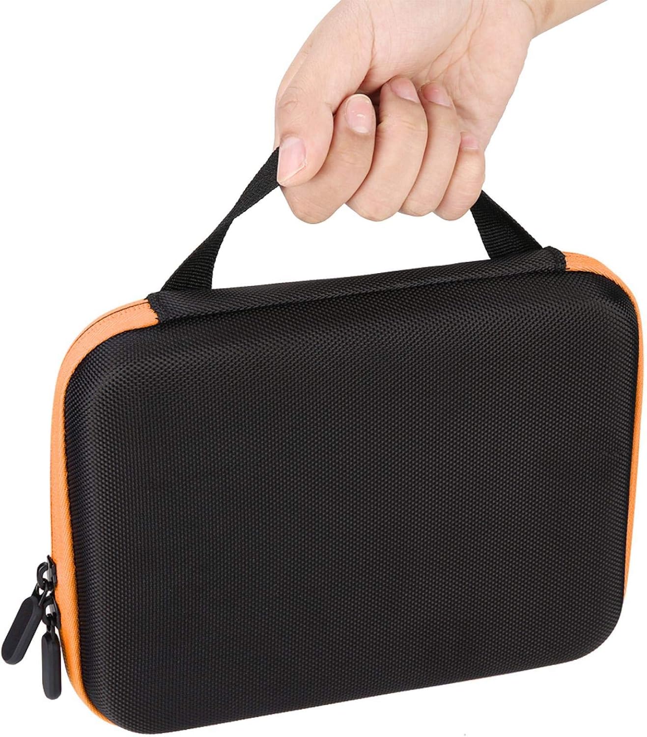 OUKENS Essential Oil Carrying Case, 1-3ml 63 Slots Hard EVA Shell Essential Oils Storage Organizer Bag with Foam Insert and Carrying Handle (Orange)