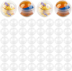 AUEAR, 50 Pack Translucent Small Round Capsules 1.1 Inch Vending Machine Empty Plastic Gumball Containers for Party Favor Prize