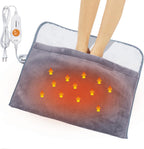 Gintao Heated Electric Foot Warmers for feet,22"×20" Foot Heating Pad,Soft Flannel Sherpa Feet Warmers for Women and Men,ETL/FCC Certified, 2H Auto Shut Off,3 Temperature Setting, Perfect Gifts, Gray