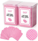 GAOY Lint Free Nail Wipes, 400 Pcs Nail Polish Remover Pads, Non-Woven Cotton Pads Gel Cleaning Wipes, Manicure Supplies for Professional Salon and DIY Art