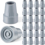 24 Pcs Crutch Tips 7/8 Inch Crutch Feet Cap Upgrade Heavy Duty Non Slip Rubber Cane Accessories Replacement Rubber Walking Cane Tip for Canes Walking Sticks Walkers (Gray)